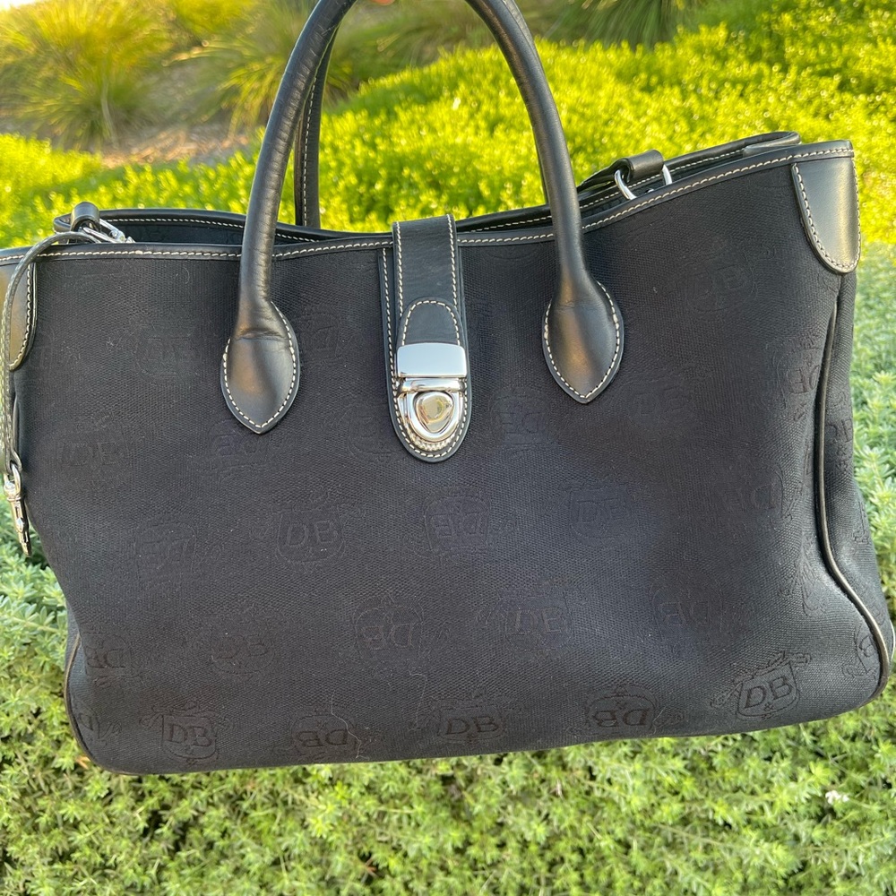 DOONEY & BOURKE Double Handle Tote Bag Black Canvas